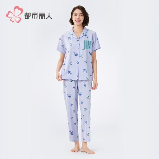 都市丽人女士棉质短袖套装薄40支TC拉架会员精选短袖类LHH1E9 商品图1