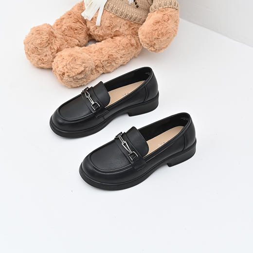 经典鲨女鞋2025年春季新款百搭黑色一脚蹬舒适平底单鞋乐福鞋KW233-517031 商品图3