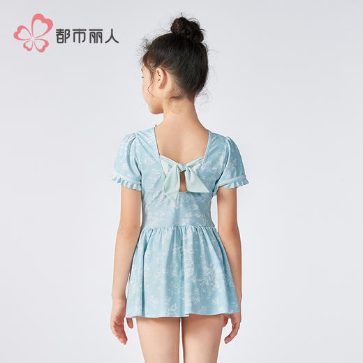 都市丽人女童连体泳衣薄半光涤泳布滨海休闲一体式泳衣JSH9A7 商品图3