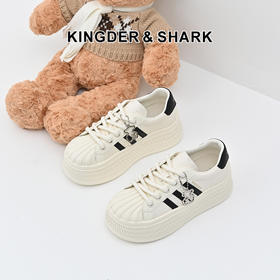 经典鲨女鞋2025年春季新款贝壳头时尚韩版拼色休闲厚底小白鞋KW142-517051