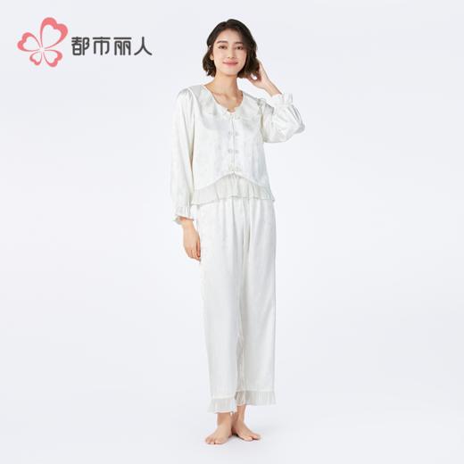都市丽人女士丝质长袖套装薄冰雪丝提花好睡好眠长袖类LHH1A8 商品图3