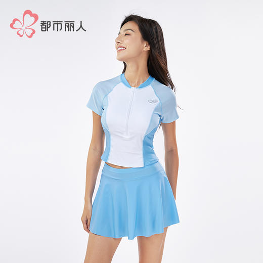 都市丽人女士分体泳衣薄半光涤泳布滨海休闲分体泳衣LSH3B2 商品图1