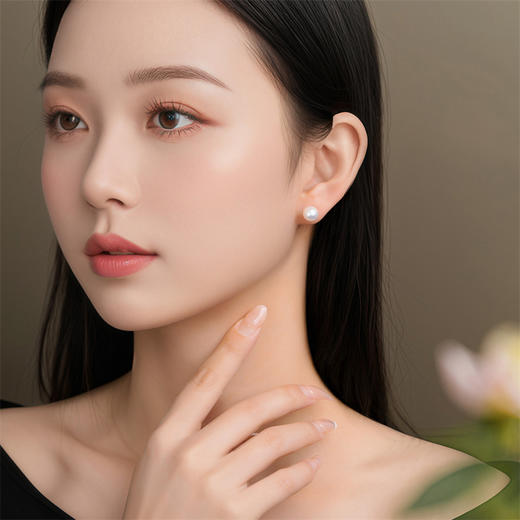 【一口价】18k金珍珠耳饰 简约百搭珍珠耳钉耳环女士礼物MEMORA诗普琳ZE000101 商品图1