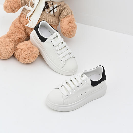 经典鲨女鞋2025年春款时尚拼色休闲内增高舒适休闲小白鞋板鞋KW160-517011/KW160-517021 商品图2