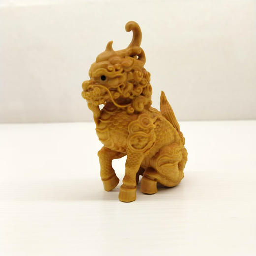 8cm小号精雕麒麟°黄杨摆件 商品图0