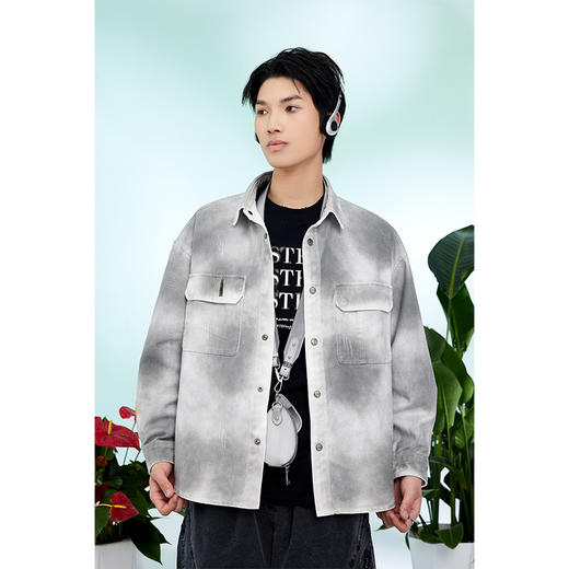 【新品上新】HX 春秋季水洗牛仔衬衫式茄克衫做旧喷色C105510004101/02 商品图2