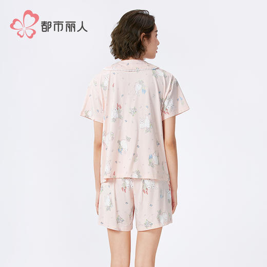 都市丽人女士莫代尔短袖套装薄棉莫拉架生活家居短袖类LHH1A9 商品图3