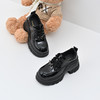 经典鲨女鞋2025年春款百搭圆头厚底粗跟系带防水台单鞋小皮鞋KW279-517081 商品缩略图1
