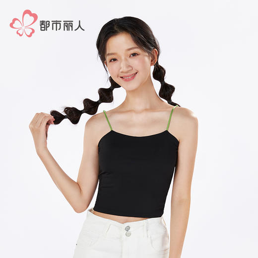 都市丽人丝质吊带背心竖条冰丝时尚美搭吊带背心LVH3A1 商品图2