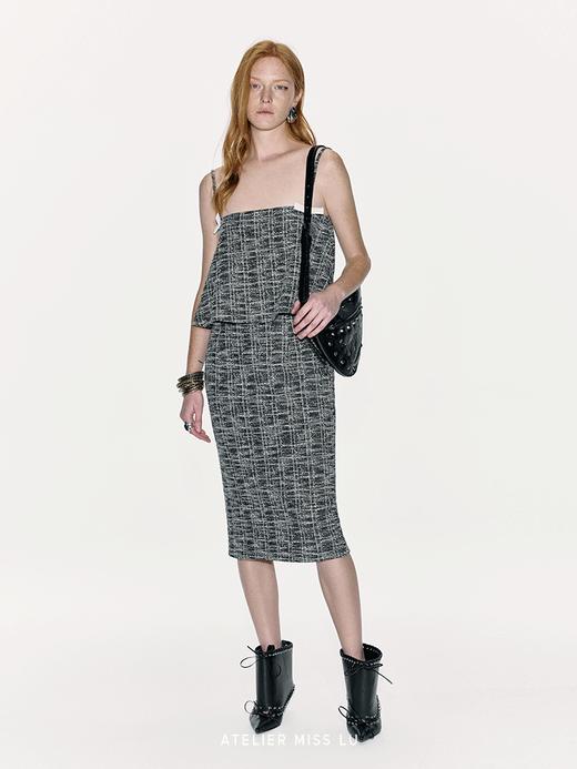 【飞鱼子酱】撞色一字蝴蝶结廓形A字吊带上衣 商品图3