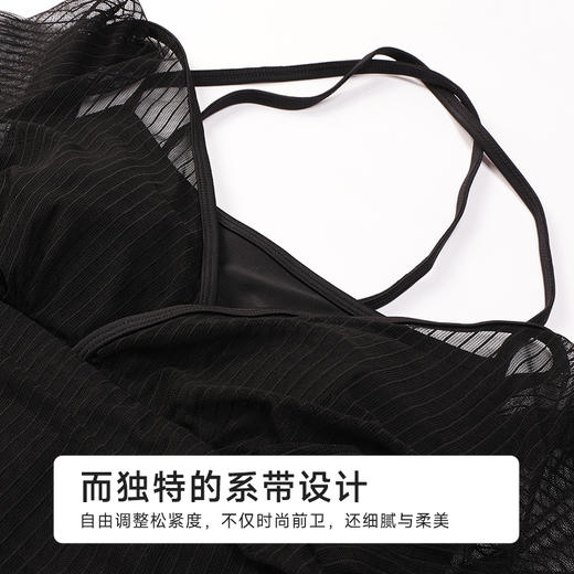 都市丽人女士连体泳衣薄条纹网布滨海休闲一体式泳衣LSH1B6 商品图5