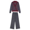 A21-9228条纹假两件针织衫两件套秋冬新款拼色加厚半高领毛衣阔腿裤套装潮 商品缩略图4