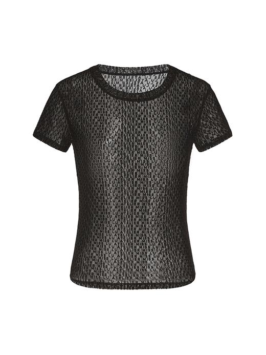 【性感脉络】品牌LOGO植绒设计透视上衣 商品图4