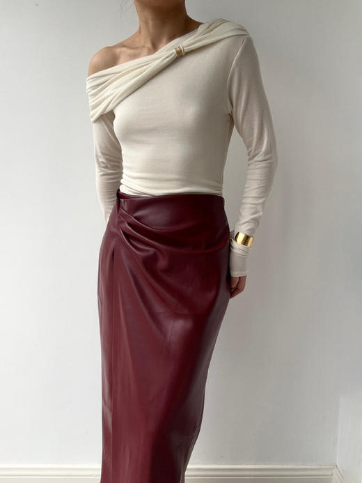 SIJIA | Venus skirt 弹力PU裹身半身裙  [ 酒红AW2478 / 黑AW2348 / 白AW2349 / 棕AW2350 ] 商品图1