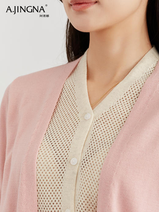 【松弛撞色】阿菁娜通勤风高端假两件绵羊毛套头毛衫F30C318011 商品图4