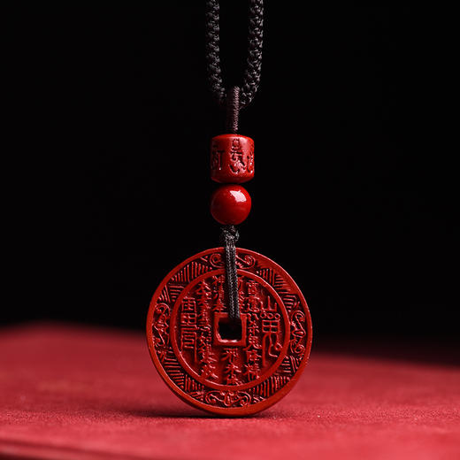 【纳福❗️朱砂山鬼花钱吊坠】朱砂蛇年本命年平安扣钥匙扣挂件 情侣挂件随身项链 情人节生日礼物手工饰品新年礼盒年货礼盒L 商品图6