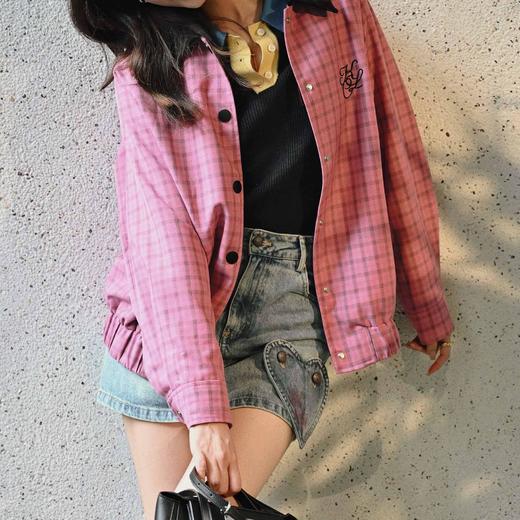 顺丰包邮洛诗琳34538早春新款学院风经典格纹慵懒宽松外套50239 商品图2