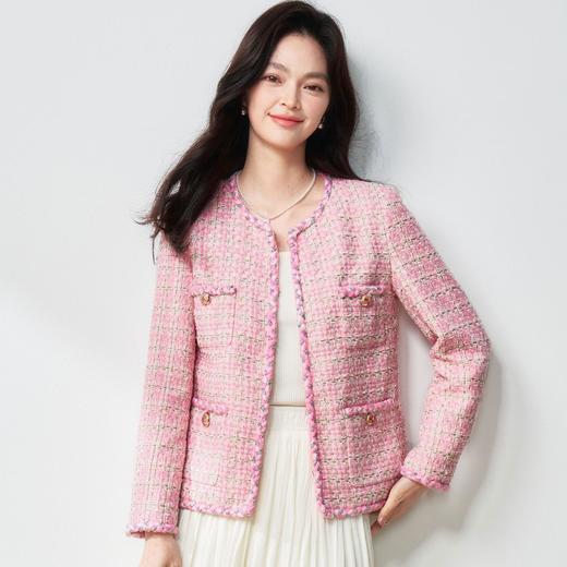 【高货sh】全新升级【铂金会员367/天猫489/差价122】(11804) 洛诗琳2025春季新款氛围感重磅羊毛粗花呢气质小香风外套 商品图4