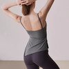 跃牌【海听系列】裸感抽绳打褶瑜伽服女固定胸垫吊带运动背心夏MZ71 商品缩略图1