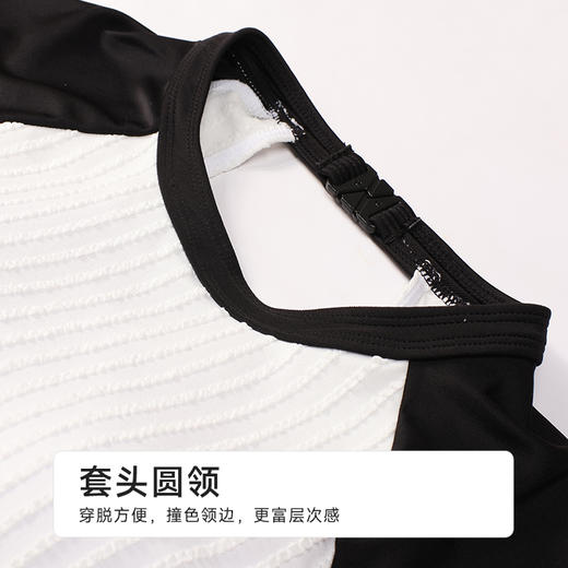 都市丽人女士连体泳衣薄提花条滨海休闲一体式泳衣LSH1B5 商品图4