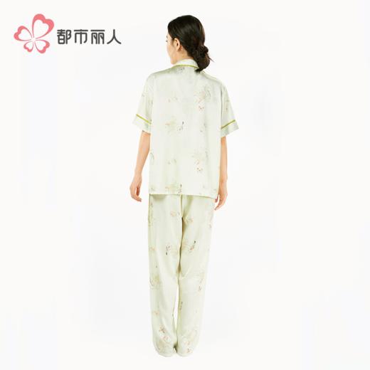 都市丽人女士丝质短袖套装薄冰雪丝提花生活家居短袖类LHH1B5 商品图3
