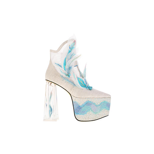 sheme野纤物语系列全球限量版天然火草绒可拆卸叶片时尚女士短靴可定制 商品图0