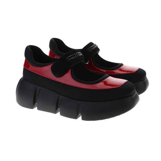 sheme莱卡拼接亮皮水晶点缀女士休闲运动玛丽珍鞋可定制 商品图6