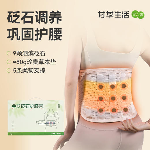 【限时秒杀，69.9/普通款，89.9/加热款）】金砭石护腰带 艾绒红花丹参 腰部护腰带女士热敷束腰带腰靠 商品图0