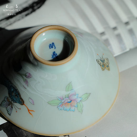 问鼎汝瓷鼎峰系列天青精工款小斗笠杯（蛇不得你） 商品图4