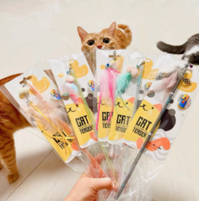 AmyCarol昆虫系列逗猫棒羽毛铃铛虫虫系列成幼猫互动玩具