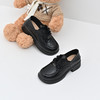 经典鲨女鞋2025年春季新款百搭圆头中粗跟黑色系带单鞋小皮鞋KW233-517011 商品缩略图1