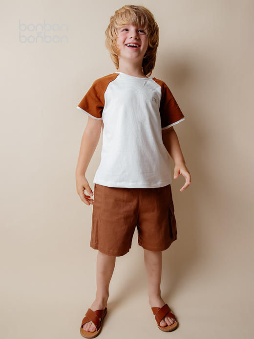 插肩袖撞色T恤 商品图0