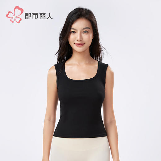都市丽人棉质宽肩背心罗纹棉时尚美搭宽肩背心LVH6A1 商品图1