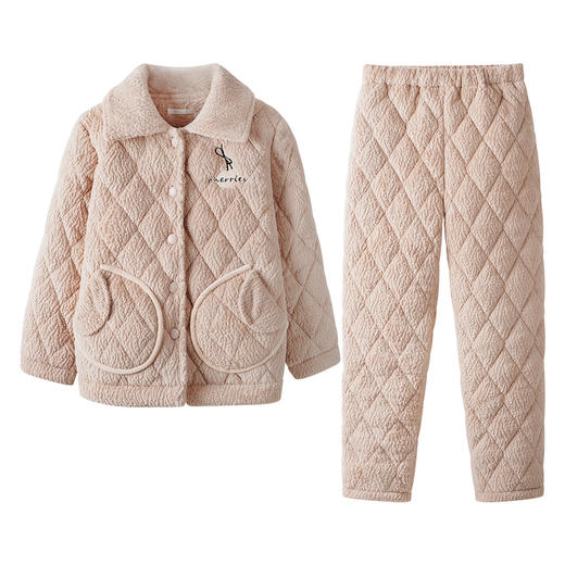 爱帝女士冬季厚款三层夹棉防寒保暖居家服 商品图5