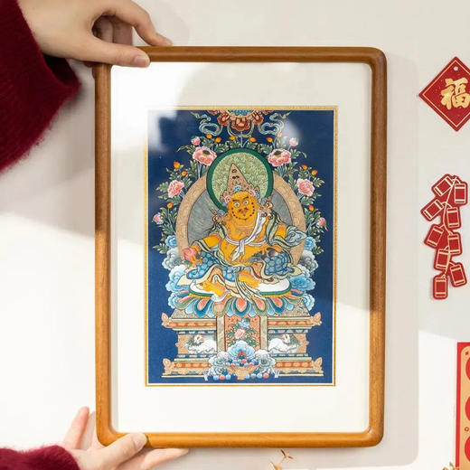 菜菜家唐卡金丝柚木桌摆|非遗唐卡传承画师，天然矿料纯手绘 商品图6