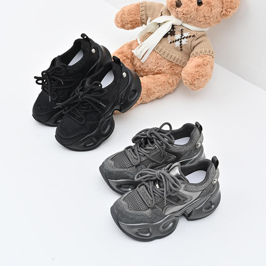 经典鲨女鞋2025年春季款时尚网状透气舒适显高跑步休闲老爹鞋KW13-517011 商品图3