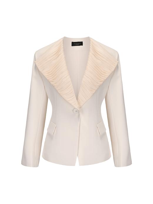 【云端仙踪】肌理柔纱艺术拼接收腰西装外套 商品图4