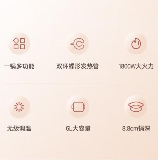 美的（Midea）电火锅家用6升（悦玺补单） 商品图2