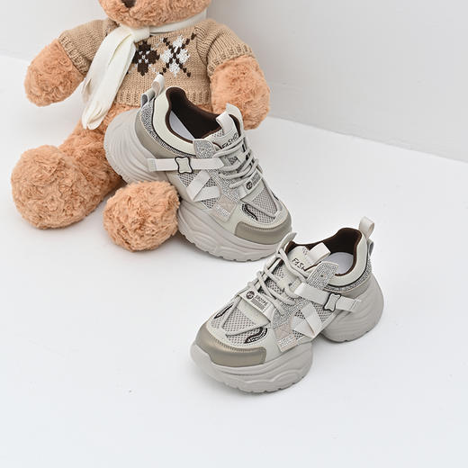 经典鲨女鞋2025年春款韩版时尚潮流网状透气平底老爹鞋休闲鞋KW387-517011 商品图2