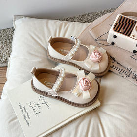 【春季新款！轻盈透气，舒适防滑】儿童小皮鞋 春新款花朵百搭公主单鞋 洋气女娃娃 可穿珍珠花朵公主鞋-QQ