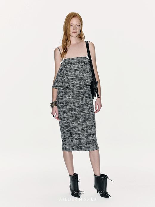 【飞鱼子酱】撞色一字蝴蝶结廓形A字吊带上衣 商品图1