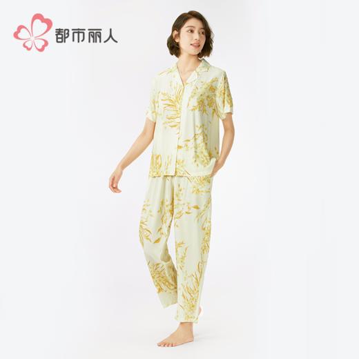 都市丽人女士梭织棉短袖套装薄梭织人棉生活家居短袖类LHH1B9 商品图3