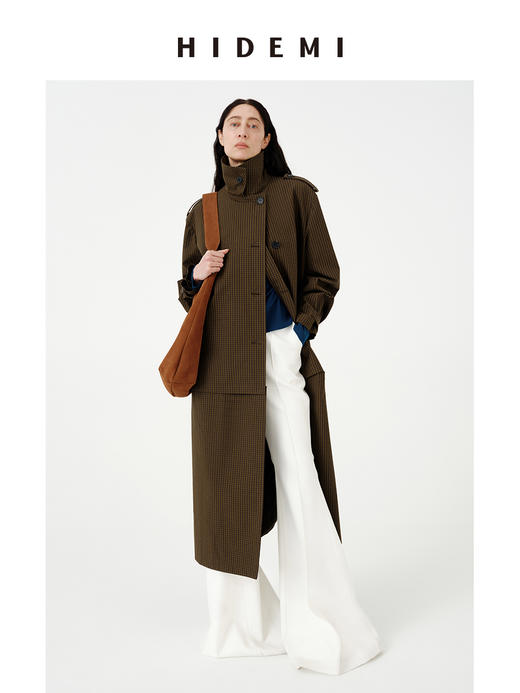 HIDEMI 白色绵羊毛混纺极简设计感显瘦喇叭长裤气质设计感拖地神裤 商品图2