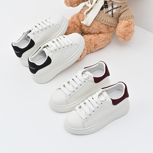 经典鲨女鞋2025年春款时尚拼色休闲内增高舒适休闲小白鞋板鞋KW160-517011/KW160-517021 商品图3