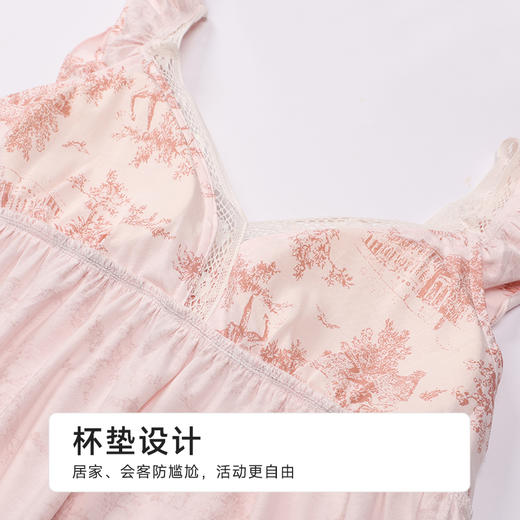 都市丽人女士无尘棉短袖裙薄凉感无尘棉生活家居袖类LHH6C8 商品图4