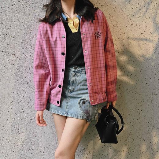 顺丰包邮洛诗琳34538早春新款学院风经典格纹慵懒宽松外套50239 商品图3