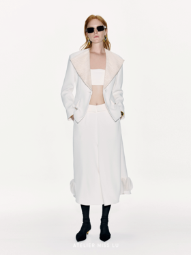 【云端仙踪】肌理柔纱艺术拼接收腰西装外套