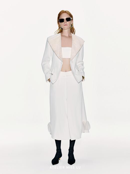 【云端仙踪】肌理柔纱艺术拼接收腰西装外套 商品图0