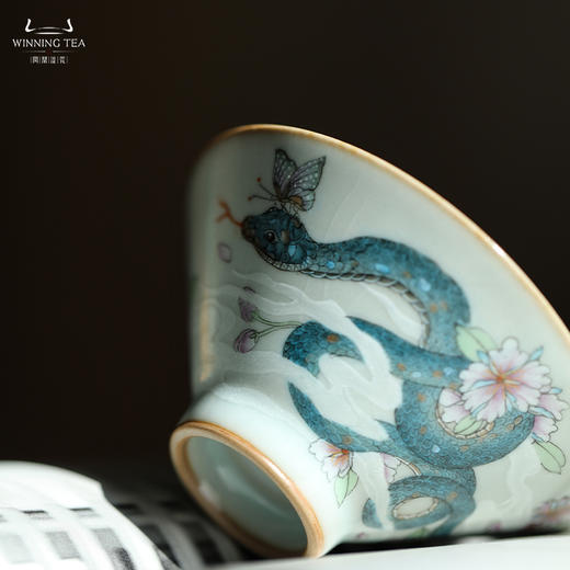 问鼎汝瓷鼎峰系列天青精工款小斗笠杯（蛇不得你） 商品图1