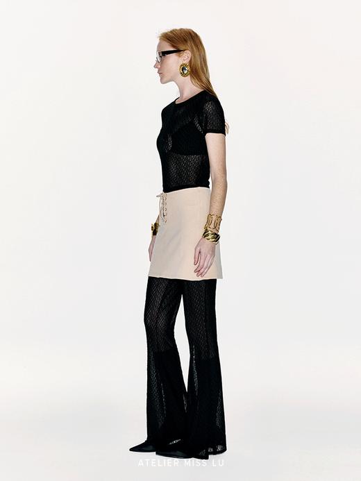 【性感脉络】品牌LOGO植绒设计透视上衣 商品图2